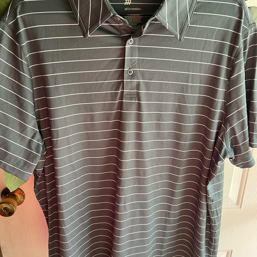 All in Motion Men's Green Striped Shirt